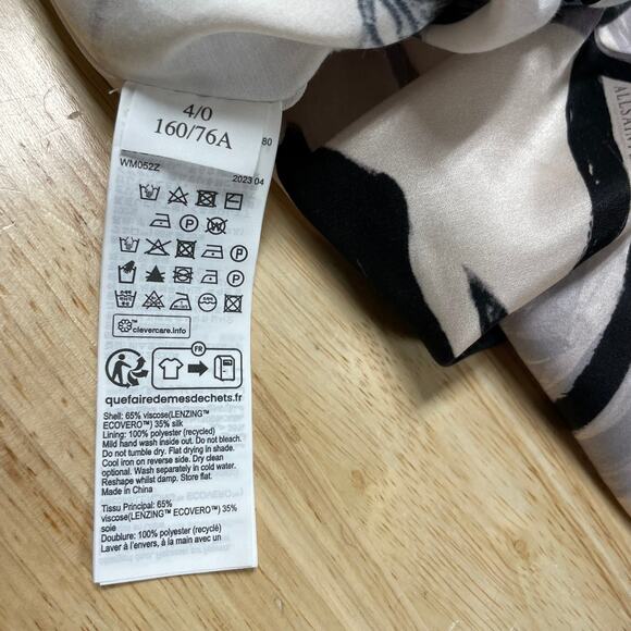 All Saints NWT Carla Jackie Top Cropped Blouse Gathered Center Silk Blend Size 0 - Picture 11 of 14